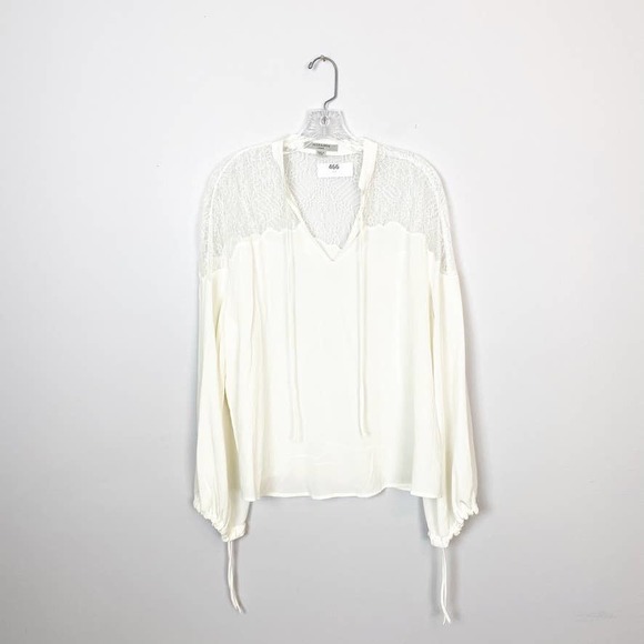 ALLSAINTS | Laya Lace Shirt in Chalk White Large - Picture 4 of 8